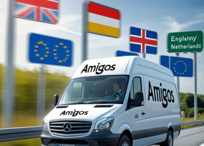 amigos bus car on europe roads